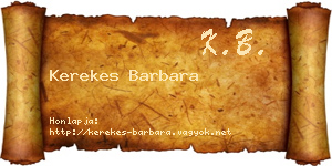 Kerekes Barbara névjegykártya